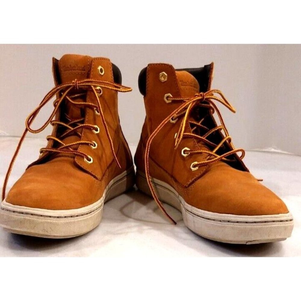 TIMBERLAND-WOMEN'S-LONDYN-WHEAT NUBUCK-SUEDE/LEATHER BOOTS-STYLE-A1INF-US 9 - Picture 2 of 9